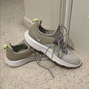 Nike Gray and Green Athletic Shoes